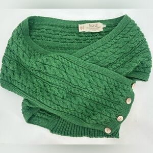 Aran Sweater Market Merino Wool Cable Knit Wrap Poncho Sweater Size Medium